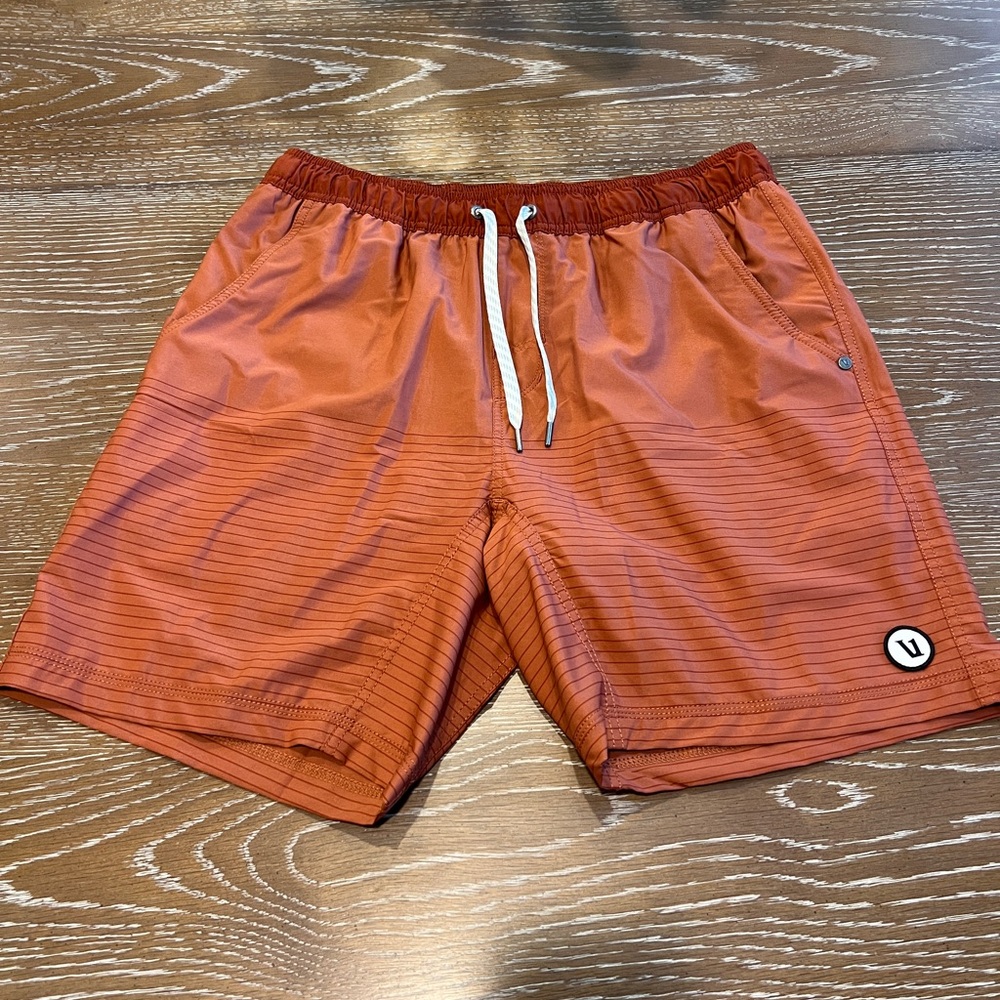 Vuori Men's “Kore” Hybrid Shorts in Rust
